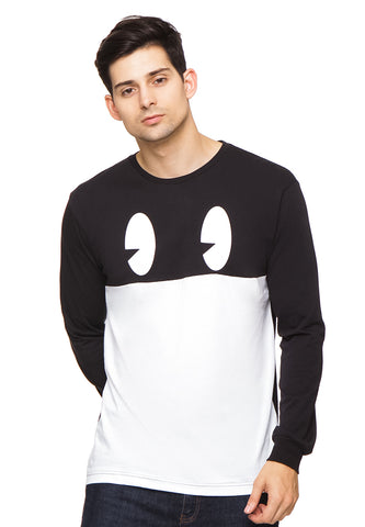 END-QL014/TSHIRT-E-LP-BW-EYES-BLACK-WHITE