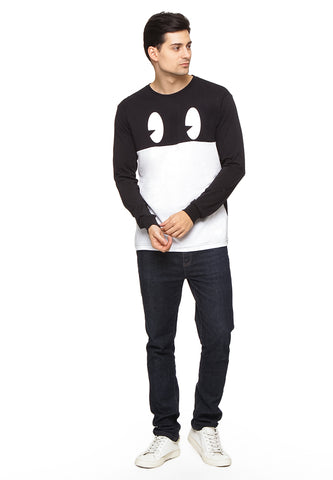 END-QL014/TSHIRT-E-LP-BW-EYES-BLACK-WHITE