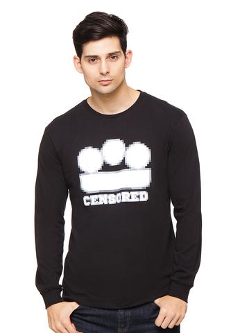 END-QL013/TSHIRT-E-LS-CROWNED-LOGO-BLACK