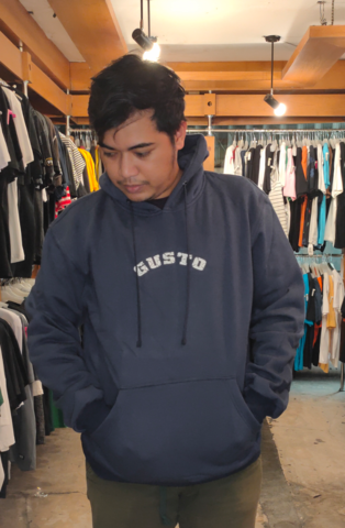 GUSTO GST SC003 HOODYLOGOPUTIH NAVY