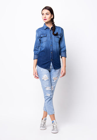 BLP-PG048/SHIRT-LS-RB-DENIM-CLOE-BLUE-F