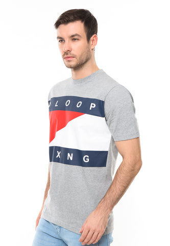BLP-RD010/TSHIRT-E-RLXNG-FLAG-MISTYGREY-M