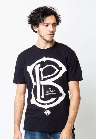BLP-OG094/TSHIRT-V-INITIAL-BLACK