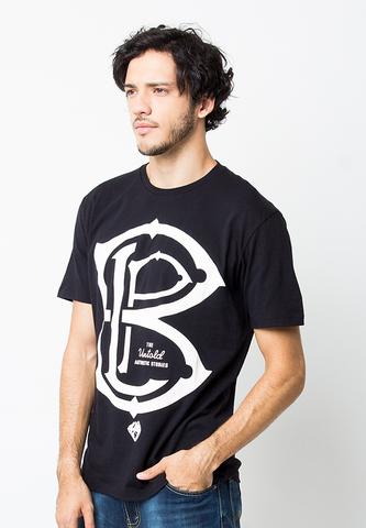 BLP-OG094/TSHIRT-V-INITIAL-BLACK