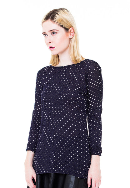 BLP-PA005/BLOUSE-R-ADELE-POLKA-BLUE-F