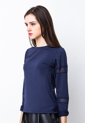 BLP-PA017/BLOUSE-R-DARCEY-APLI-NAVYBLUE-F