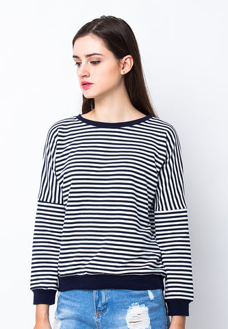 BLP-PA018/SWEATER-RFREYA-STRIPE-BLACKWHITE-F
