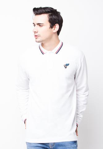 BLP-PE007/POLOSHIRT-E-LS-SOLDIERWINGS-WHITE-M