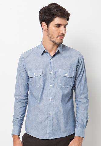 BLP-PJ051/SHIRT-LS-BN-CHAMB-PABLO-BLUE-M
