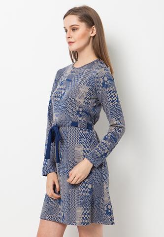 BLP-QA008/DRESS-R-EBELE-MOTIF-TL-BLUE-F