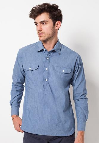 BLP-QB007/SHIRT-LS-BN-XAVIER-4SK-BLUE-M