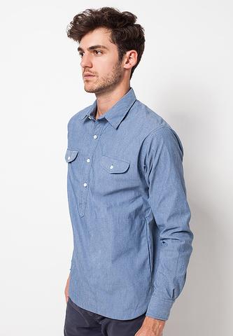 BLP-QB007/SHIRT-LS-BN-XAVIER-4SK-BLUE-M