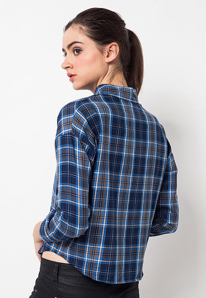 BLP-QC005/SHIRT-LS-R-ELIZA-SQUA-BLACKBLUE-F