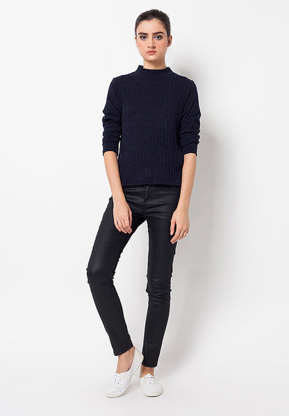 BLP-QC014/SWEATER-R-KNITT-AVERY-BLACK-F