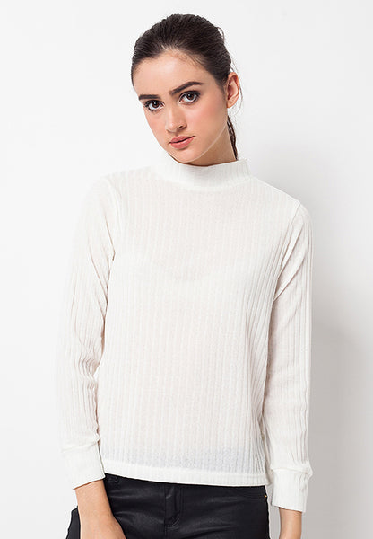 BLP-QC015/SWEATER-R-KNITT-STELLA-WHTE-F