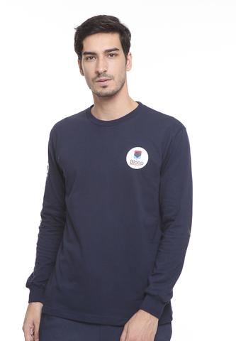 BLP-SE003 / BLOOP TSHIRT E LS CHEVRON NAVYBLUE M