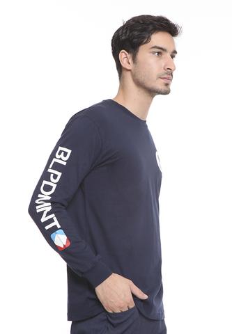 BLP-SE003 / BLOOP TSHIRT E LS CHEVRON NAVYBLUE M