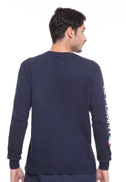 BLP-SE003 / BLOOP TSHIRT E LS CHEVRON NAVYBLUE M