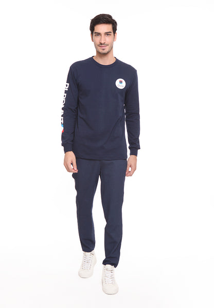 BLP-SE003 / BLOOP TSHIRT E LS CHEVRON NAVYBLUE M