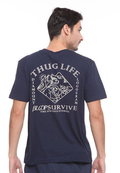BLP-SE011 / BLOOP TSHIRT E THUG LIVE NAVY BLUE M