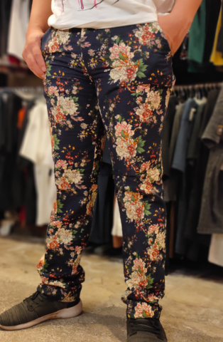 BELIEVE BLV SK010 PANTS AMR FLOWERS NAVY 071119