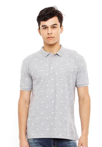 END-OG020/POLOSHIRT-E4-BIRDS-FP-GREY-M