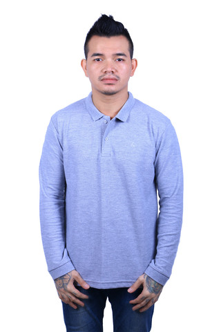 END-OG022/POLOSHIRT-E-8-PLAINED-PJG-M.GREY-M