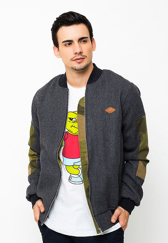 END-OL002/JACKET-I-BASEBALL-ARMYHAND-GREY-M