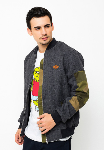 END-OL002/JACKET-I-BASEBALL-ARMYHAND-GREY-M