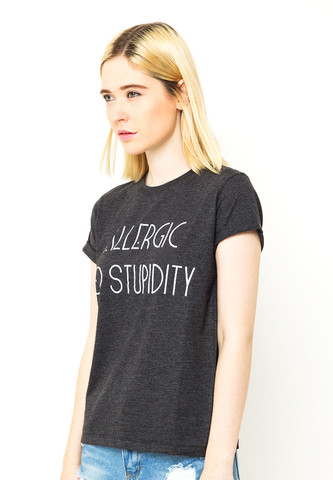 END-OL008/TSHIRT-H-ALLERGICTOSTUPIDITY-M.BLACK-F