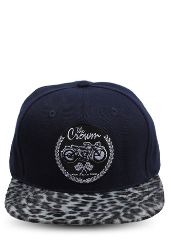 END-OL015/HAT-KD-SNAPBACK-BIKE02-LEOPARD-NAVY