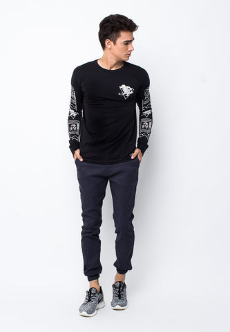 END-PB015/TSHIRT-WL-LS-PENGUIN-BLACK-M