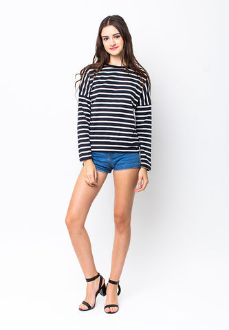 END-PC003/BLOUSE-R-AMELIA-STRIPE-DBLUE-WHITE-F