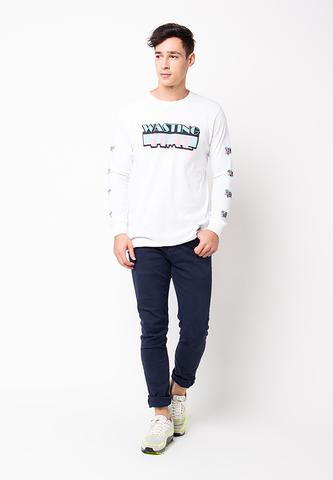 END-PF110/TSHIRT-LS-WASTINGTIME-WHITE-M
