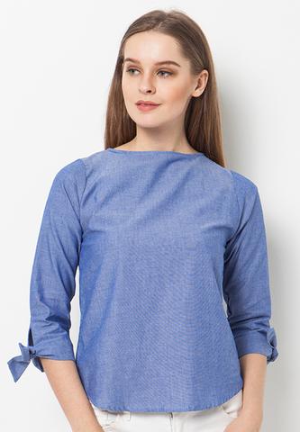 END-QA010/BLOUSE-BN-KINSEY-CHAMB-BLUE-F
