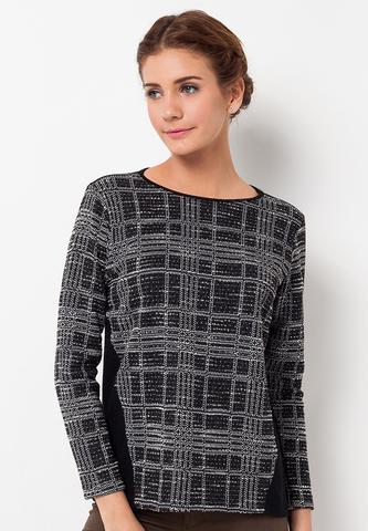 END-QB002/BLOUSE-R-AIKO-SQUA-BLACK-F