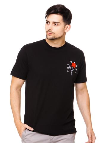 END-QK001/TSHIRT- E-CROWNEDROSES-BLACK-M