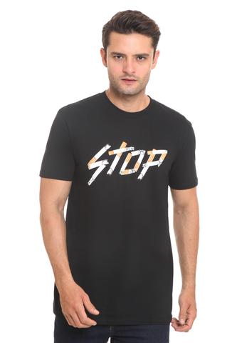 END-RI007/TSHIRT H STOP CIGARETS BLACK M