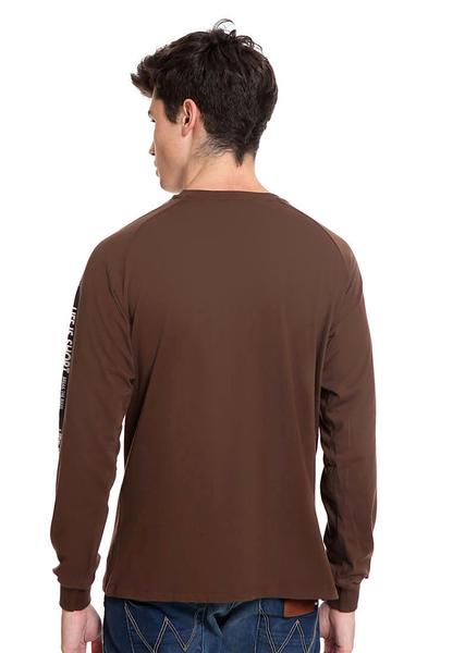 END-RK021/TSHIRT LS H LIFE IS SHORT BROWN M