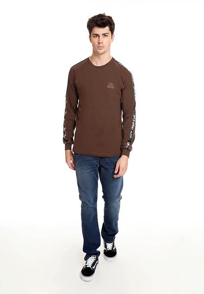 END-RK021/TSHIRT LS H LIFE IS SHORT BROWN M